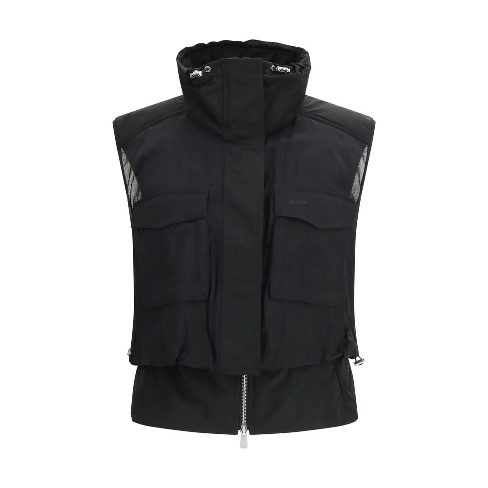 Black Nylon Sleeveless Jacket