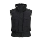 Black Nylon Sleeveless Jacket