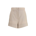 Bicolor Fleece Wool Bermuda Shorts