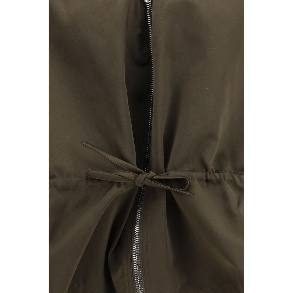 Brown Polyester Sleveless Jacket