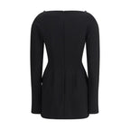 Black Polyester Casual Dress