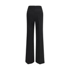 Black Wool Flared Pants