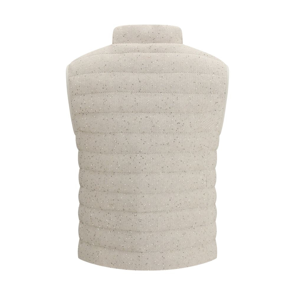 Beige Goose Down Sleveless Jacket