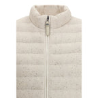 Beige Goose Down Sleveless Jacket