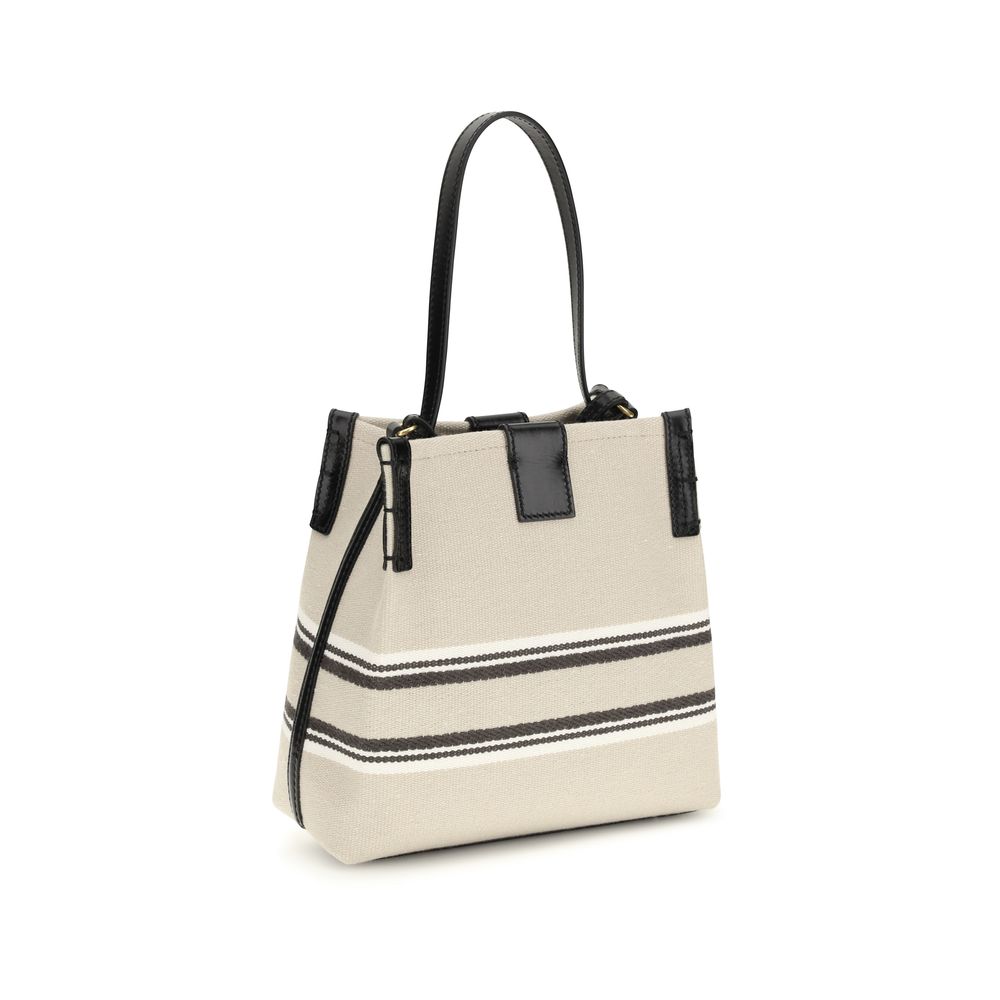 Beige Cotton Shoulder Bag