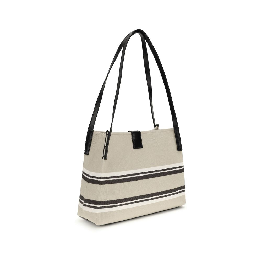 Beige Cotton Shoulder Bag