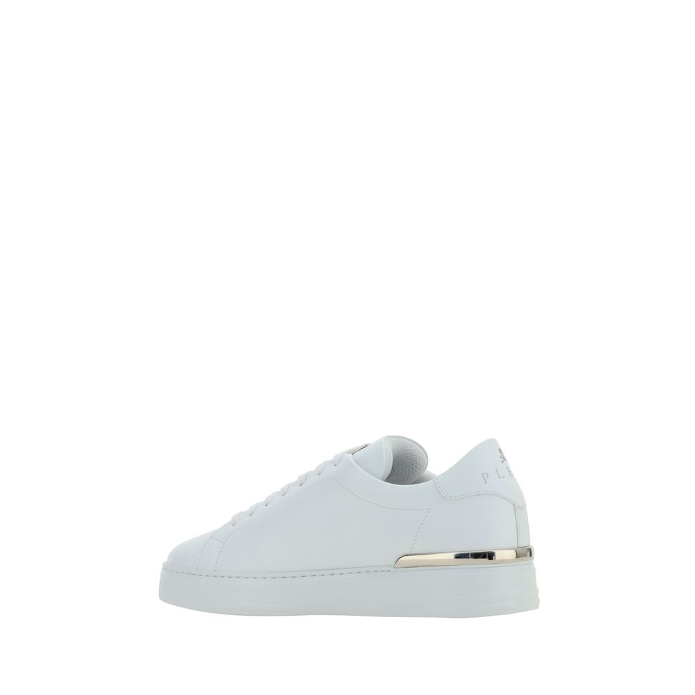 White Leather Low Top Sneakers