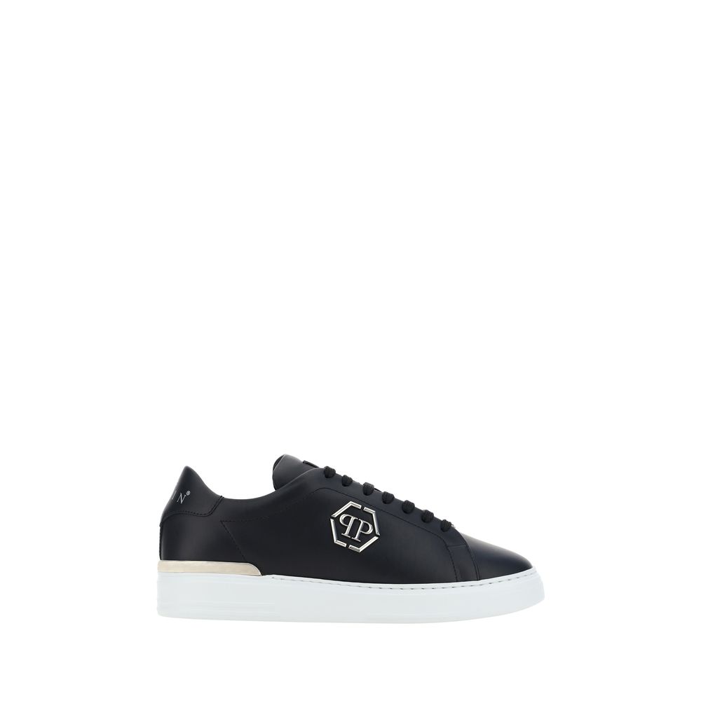Black Leather Low Top Sneakers