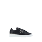 Black Leather Low Top Sneakers