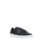 Black Leather Low Top Sneakers
