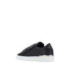 Black Leather Low Top Sneakers