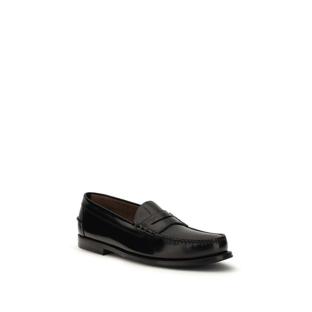 Black Calf Leather Bos Taurus Slip-On Loafers