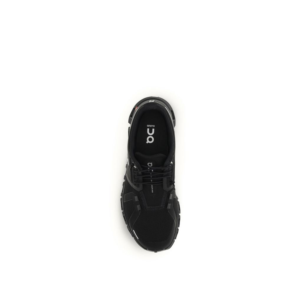 Black Recycled Polyester Athletic Sneakers