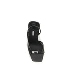 Black Calf Leather Bos Taurus Stiletto Heel Sandals