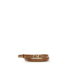 Beige Calf Leather Bos Taurus Thin Belt