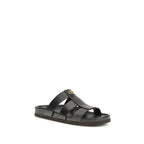Black Calf Leather Bos Taurus Sandals