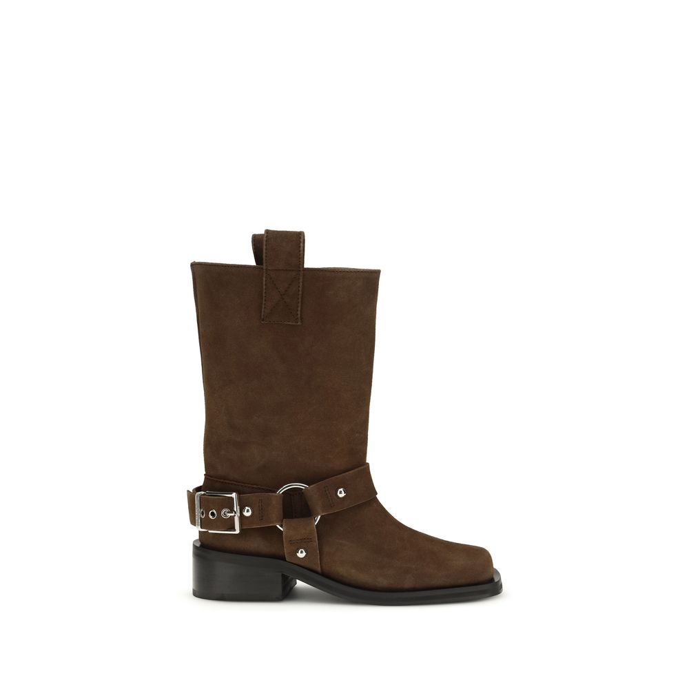 Brown Calf Leather Bos Taurus Lace-Up Boots