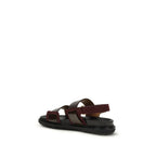 Black Calf Leather Bos Taurus Strap-On Sandals