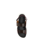 Black Calf Leather Bos Taurus Strap-On Sandals