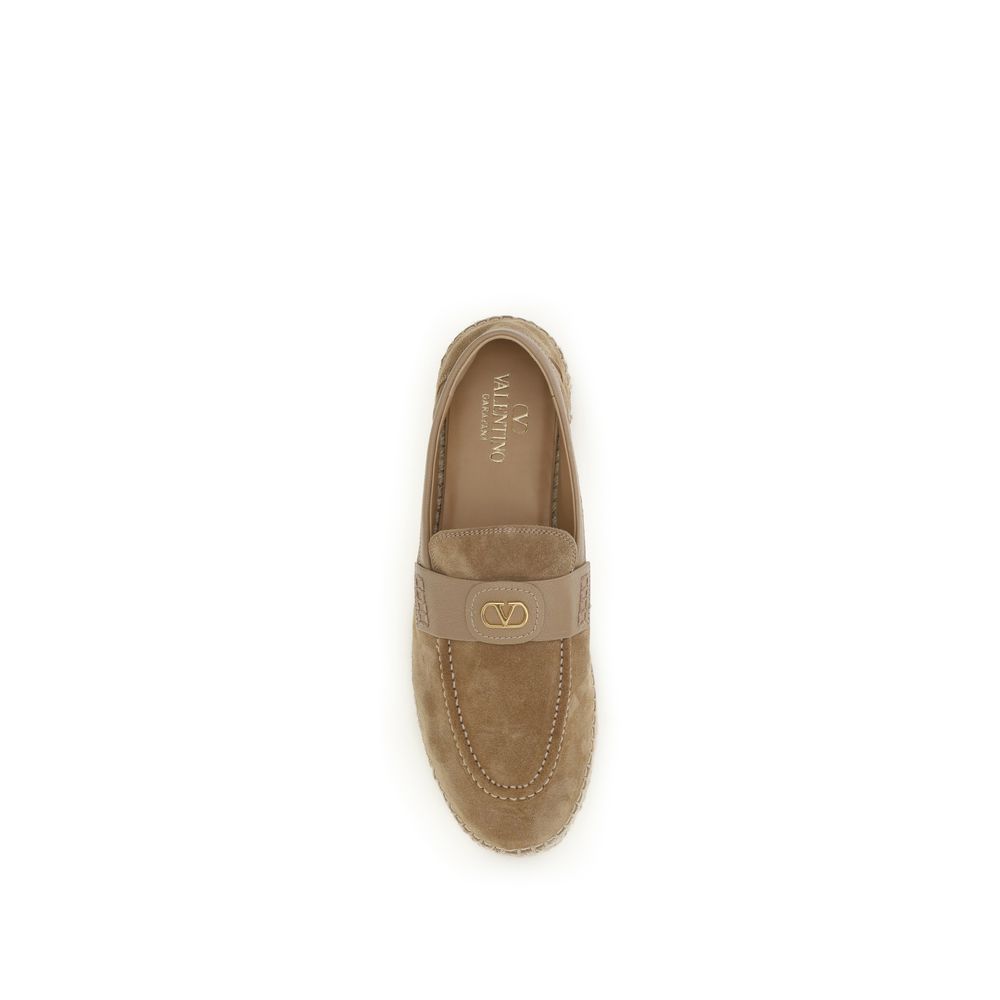 Beige Calf Leather Bos Taurus Espadrilles