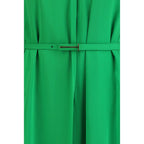 Bicolor Silk Long Dress
