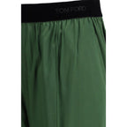 Bicolor Silk Casual Pants
