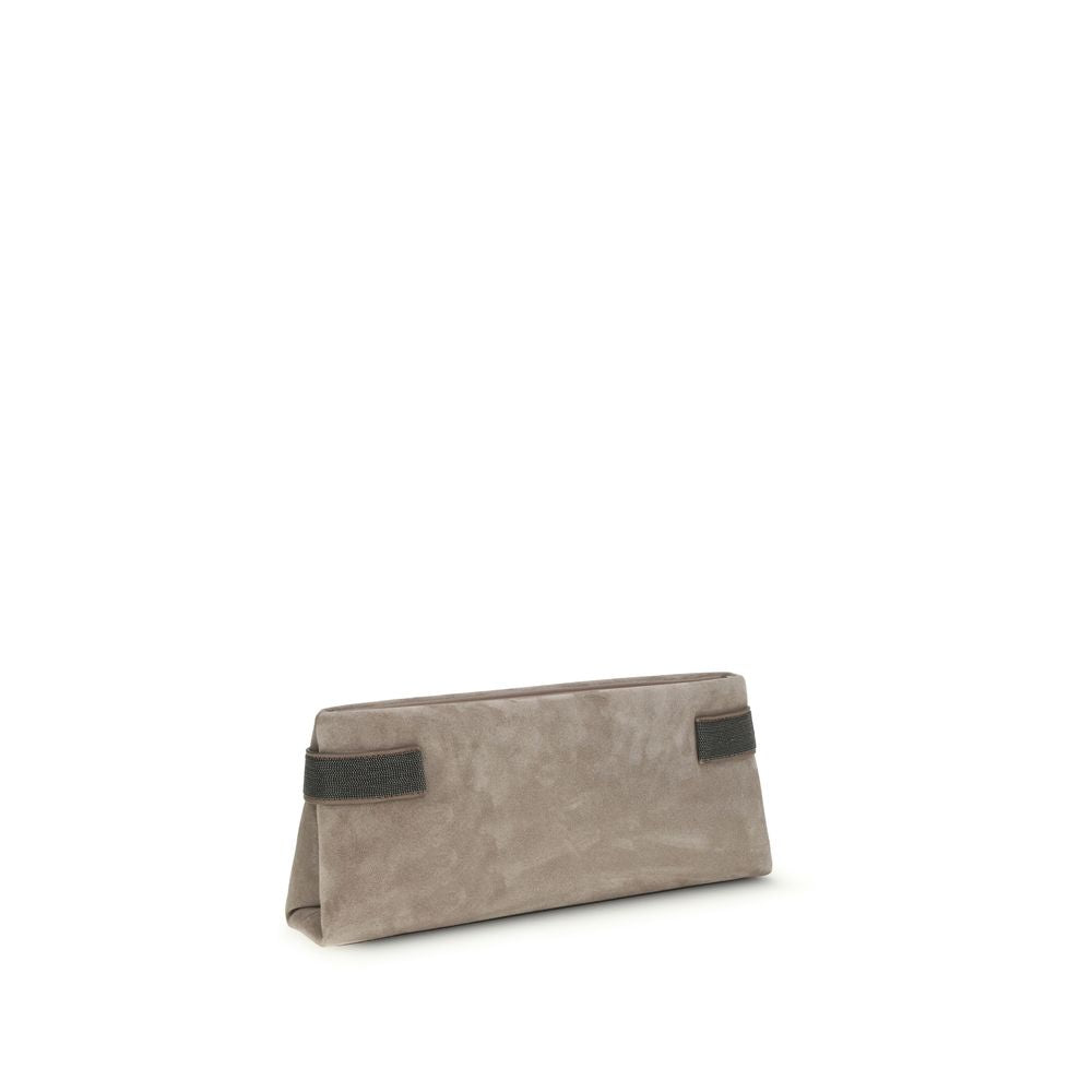 Gray Calf Leather Bos Taurus Clutch Bag