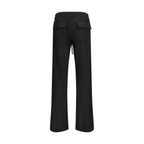 Black Polyester Casual Pants