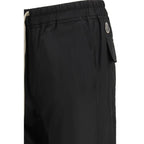 Black Polyester Casual Pants