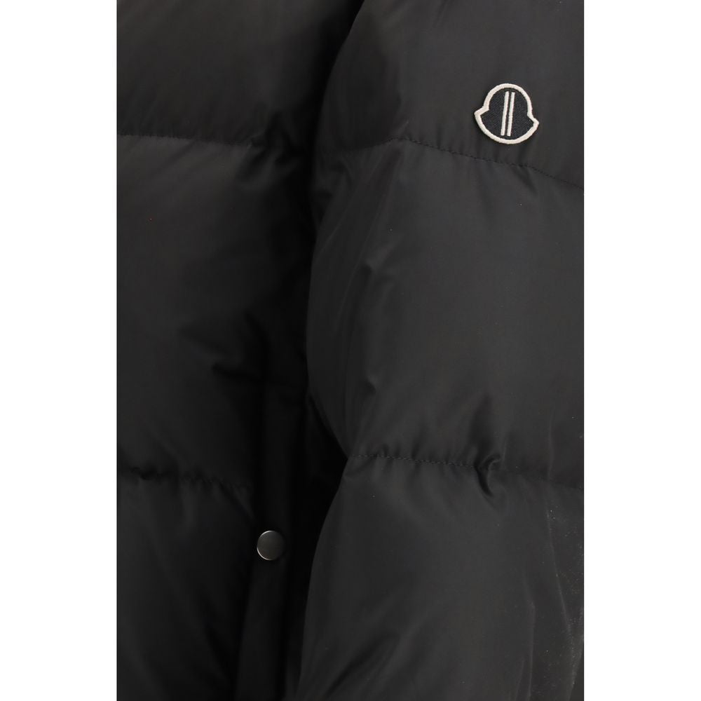 Black Polyester Full-Length Jacket