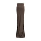 Brown Cotton Long Skirt