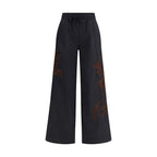 Black Cotton Casual Pants