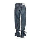 Gray Cotton Straight-Leg Jeans