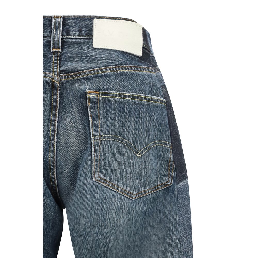 Gray Cotton Straight-Leg Jeans