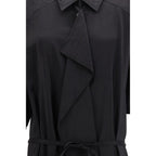 Black Silk Casual Dress