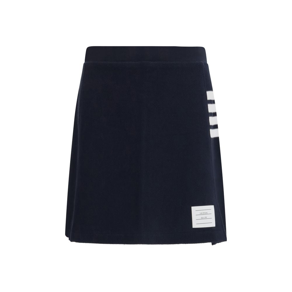 Blue Cotton Mini Skirt