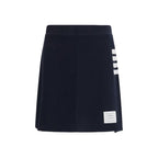 Blue Cotton Mini Skirt