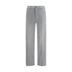Gray Cotton Straight-Leg Jeans