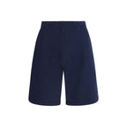 Blue Cotton Bermuda Shorts