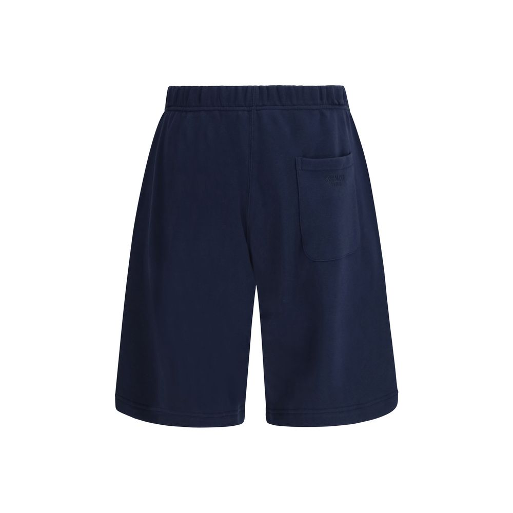 Blue Cotton Bermuda Shorts