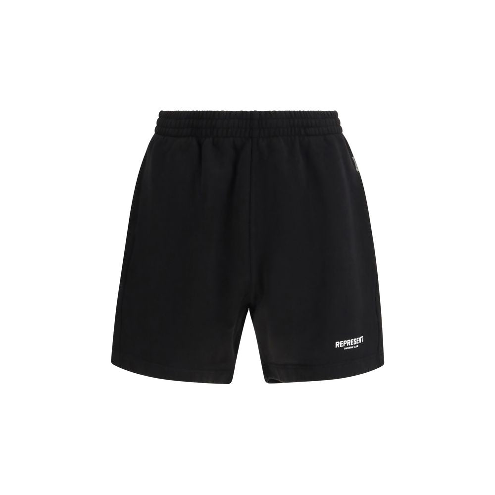 Black Cotton Bermuda Shorts