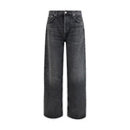 Black Cotton Straight-Leg Jeans