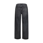 Black Cotton Straight-Leg Jeans