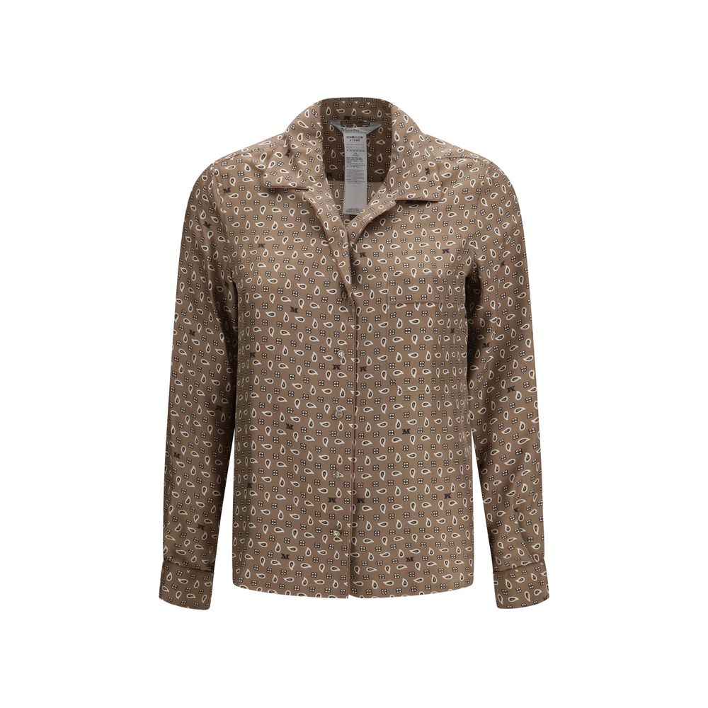 Brown Silk Pattern Shirt