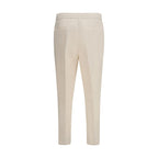 Beige Linen Casual Pants
