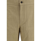 Beige Cotton Casual Pants