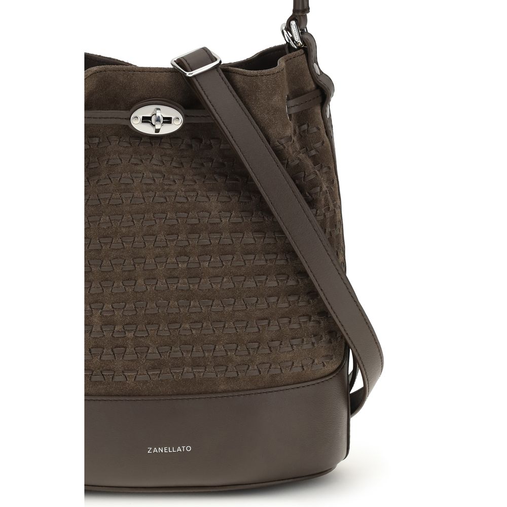 Brown Calf Leather Bos Taurus Backet Bag