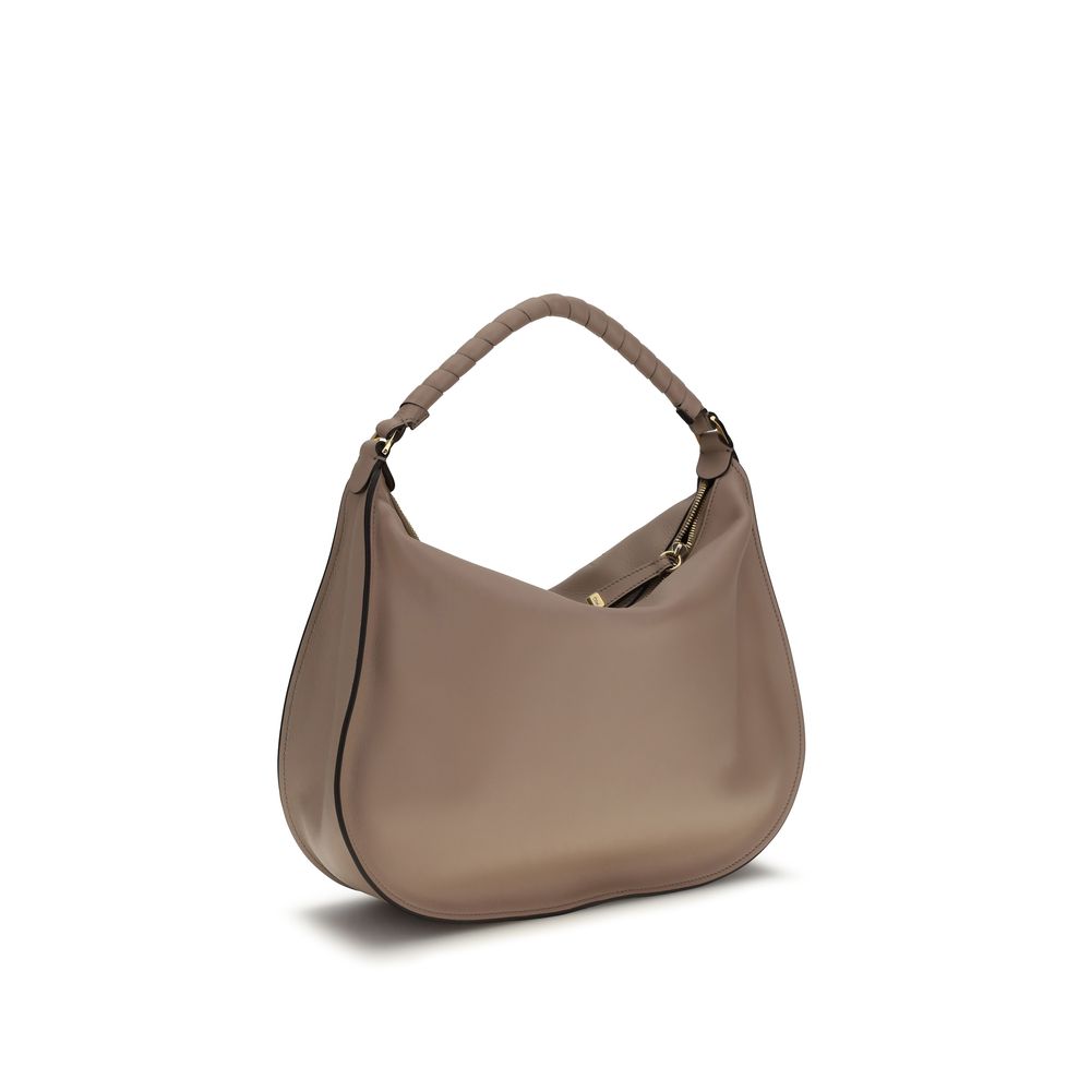 Beige Calf Leather Bos Taurus Shoulder Bag