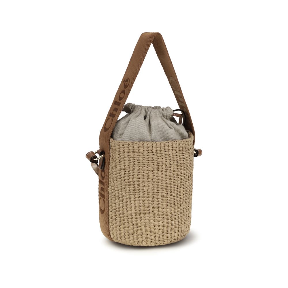 Beige Raffia Backet Bag