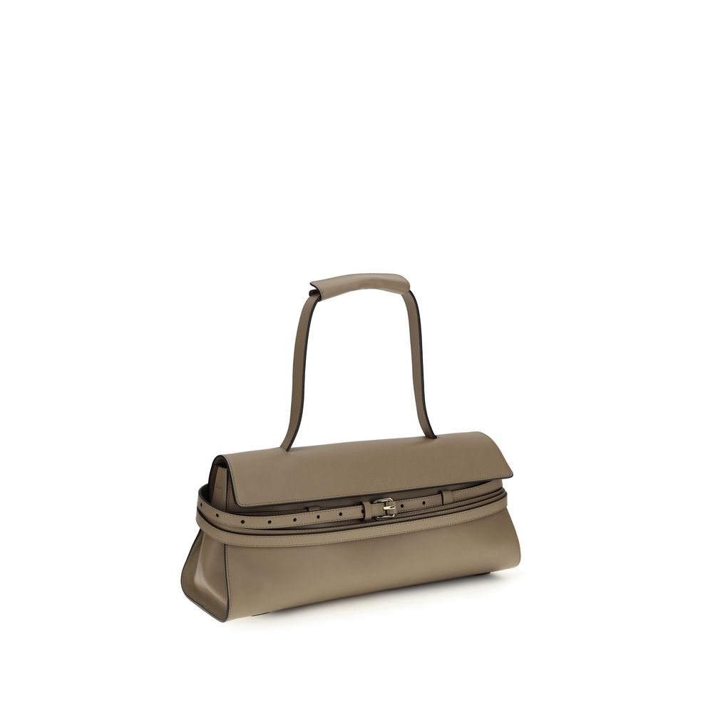 Beige Calf Leather Bos Taurus Handbag